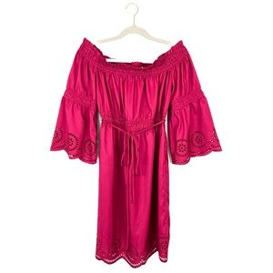 Venus fuchsia pink off shoulder bell sleeve dress - Size 8